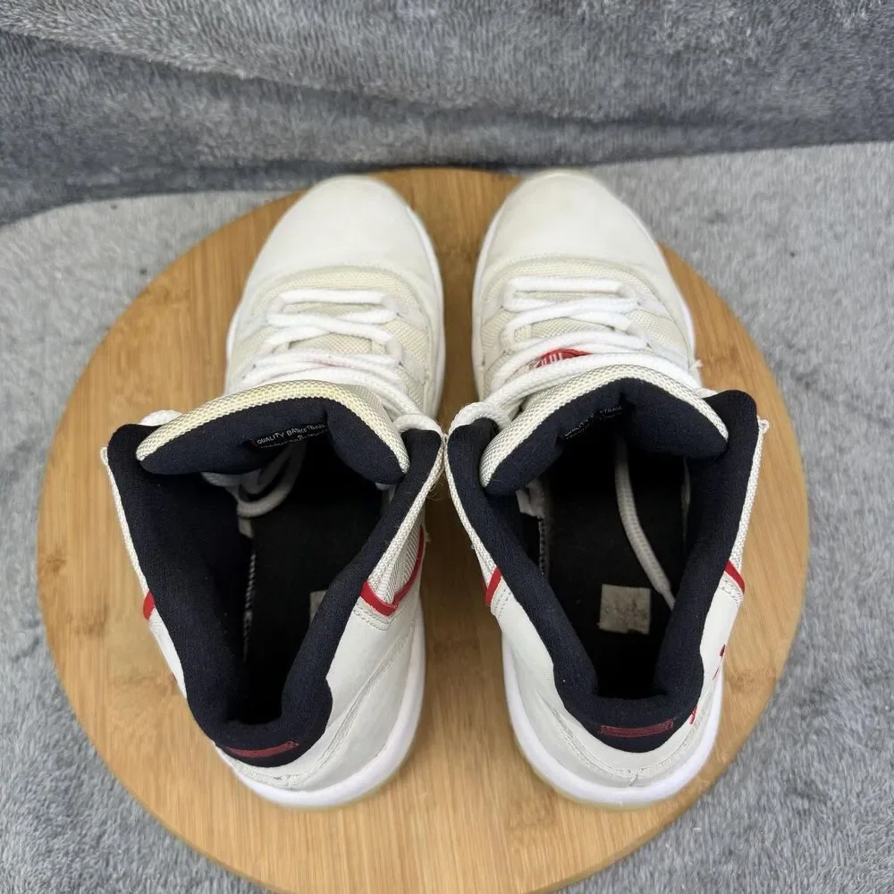 Jordan Air Jordan 11 Retro Shoes Boys Size 7Y White Red Basketball 378038-016